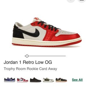 🔥 Jordan 1 Trophy Room Retro Low OG - Red and Black Size 15 BRAND NEW